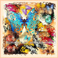 Digital Butterfly Printing Square Silk Scarf